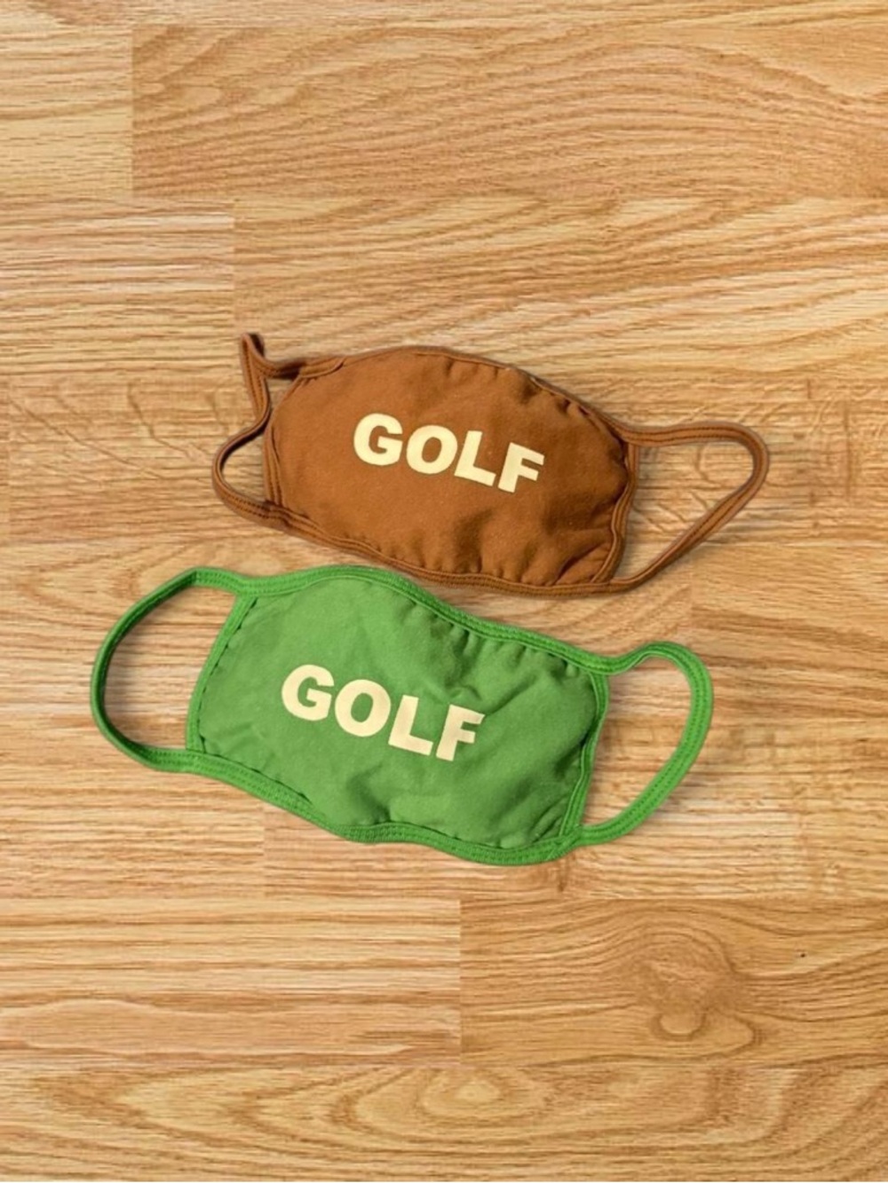 Golf Wang Face Masks in Brown and Green - 2-Pack